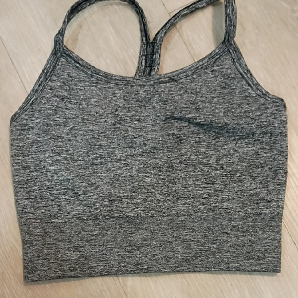 Gray Heathered Crop Top - Picture 1 of 2